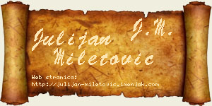 Julijan Miletović vizit kartica